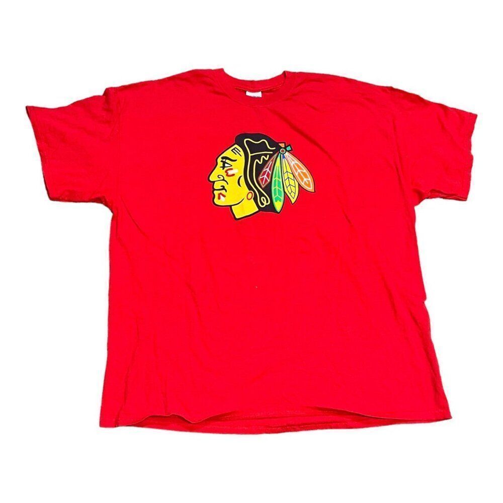Chicago Blackhawks Jonathan Toews 19 Gildan XXL Cotton Jersey T-Shirt 2XL Red